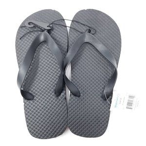 New Walmart Beachwear Kids Boys / Girls Large (2-3) Black Flip Flops Summer Sand